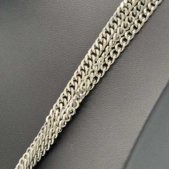 Vintage Silver Tone Tassel Necklace Fringe Pendant - Picture 4 of 9